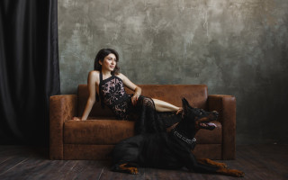 Elina karimova fashion renaissance dog 2 - a black dog free wallpaper