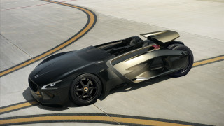 Black sports car runway yellow - the car free wallpaper