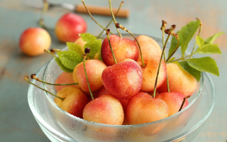 Bowl apples leaves table knife - leaf free wallpaper