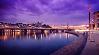 City skyline bridge river night 101 - a few building free wallpaper