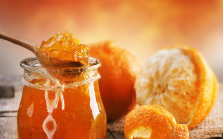 Orange jam spoon peeled orange - a piece free wallpaper