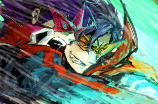 Baiōken eishun madhouse neoexpressionism man - a red cape free wallpaper