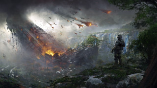 Man forest explosion embers campfire - craig mullins free wallpaper