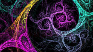 Spiral fractal psychedelic glowing hexagram - image of a spiral design free wallpaper