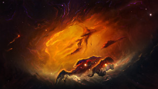 Space horse fire stars nebula - anato finnstark free wallpaper