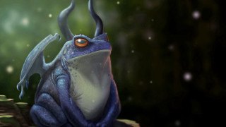 Blue frog glowing eye rock - a rock in the dark free wallpaper