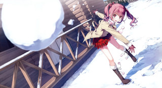 Girl short skirt boots snowball - a short skirt free wallpaper
