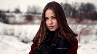 Elina karimova snow red coat - black jacket free wallpaper