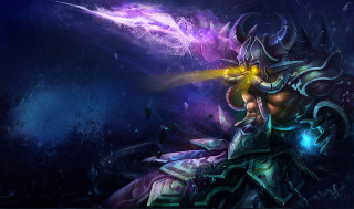 Man armor sword purple blue - swirl free wallpaper