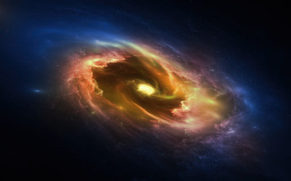 Fire smoke spiral stars mandelbrot - yellow center free wallpaper
