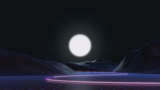 Mountain range bright light retrofuturism - the end of the image free wallpaper