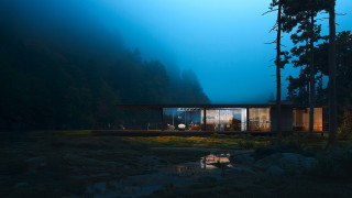 House woods lake night fog - filip hodas free wallpaper