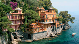 Cliffside house boat water arts 2 - a cliff side free wallpaper