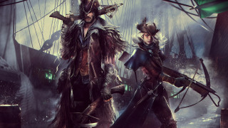 Couple ship pirate fantasy concept - bastien lecouffedeharme free wallpaper
