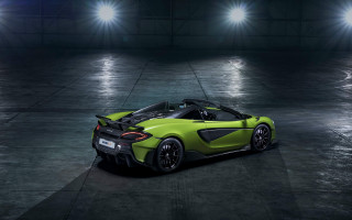 Green sports car night parking 2 - a green sports car free wallpaper