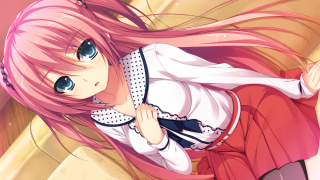 Girl pink hair white shirt 8 - a white shirt and skirt free wallpaper