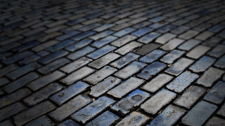 Brick road stop sign texture - a mosaic free wallpaper