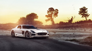 White sports car sunset nature - sunset free wallpaper