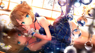Blue eyes blue dress flower - a blue dress holding free wallpaper
