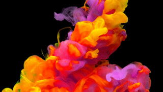 Colorful liquid floating fire autumn - neofauvism free wallpaper