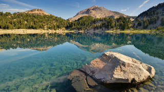 Mountain lake forest waterfall sky - ansel adams free wallpaper