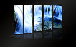 Waterfall abstract art panel reflection - a waterfall in the background free wallpaper