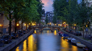 Tokyo cityscape night bridge boats - evgeny lushpin free wallpaper