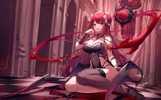 Redhair cosplay demonwings sword fanqi - a detailed drawing free wallpaper