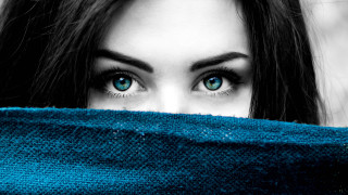Blue eyes hiding face blowing - blue eye free wallpaper for desktop