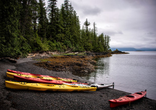 Canoes shore lake forest water - a body of water free wallpaper for desktop
