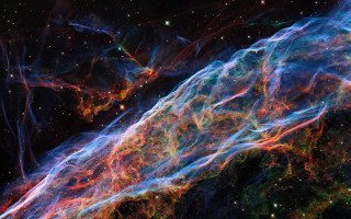 Colorful sky nebula astronaut fireworks - dennis h. farber free wallpaper