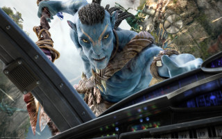 Avatar blue hero futuristic sword - a scene free wallpaper
