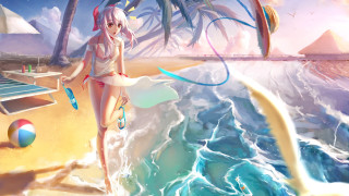 Beach bikini lighthouse ocean sand - a woman in a bikini free wallpaper