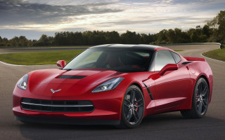 Red sports car forest curved - a digital rendering free wallpaper for desktop