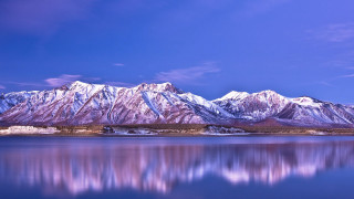 Mountain reflection lake snow sky - the water of a lake free wallpaper