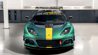 Green yellow sports car garage - the front of it free wallpaper