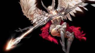 Angelic woman sword wings dark - a sword and a sword free wallpaper