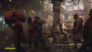 City street group man bench - craig mullins free wallpaper