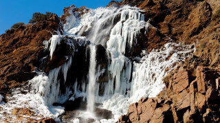 Mountain waterfall ice blue sky - arkhip kuindzhi free wallpaper