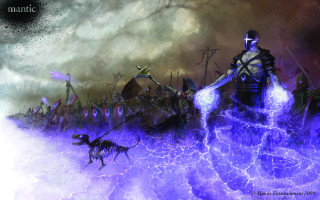 Man armor dinosaurs animals storm - altermodern free wallpaper
