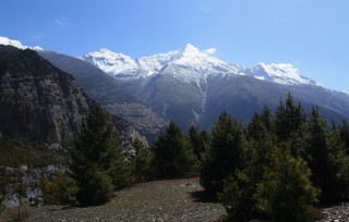 Mountain range snow capped forests - a mountain range free wallpaper