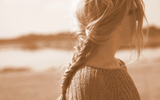 Woman braid beach boat blackandwhite - a boat in the distance free wallpaper