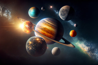 Space sun planets star aurora 2 - a solar system free wallpaper