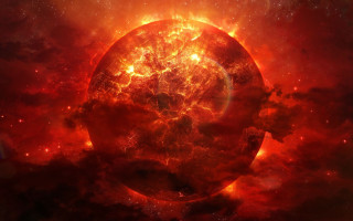 Sun starry sky fireworks moon - background free wallpaper