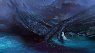 Woman dragon boat cave citylights - the water next free wallpaper