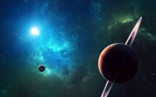 Planet star blue light space 2 - space free wallpaper for desktop