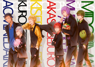 Anime characters group colorful background 10 - a wall free wallpaper for desktop