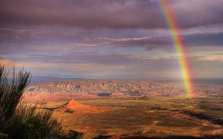 Rainbow mountains plains mystical colors - vast free wallpaper