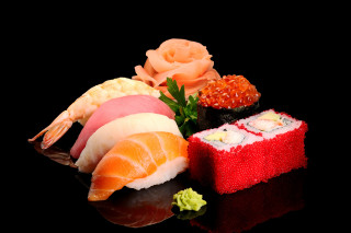 Sushi shrimp salmon rose food - a rose free wallpaper