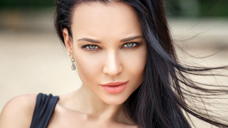 Elina karimova long hair blue 5 - the wind free wallpaper
